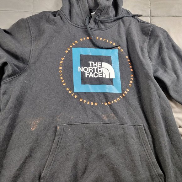 The North Face Mens Large Black Sweatshirt Pullover Hoodie Geo NSE Athletic - Picture 4 of 12